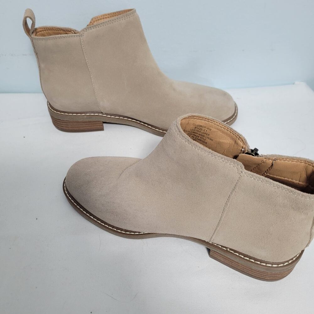 Crown Vintage Women's Beige Ankle Boots Side Zip Size 9.5W 12725-2822 - Picture 7 of 9